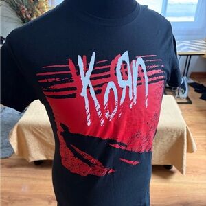 Korn concert Black and Red Graphic T-Shirt